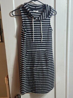 Maurices Black and white striped hooded dress